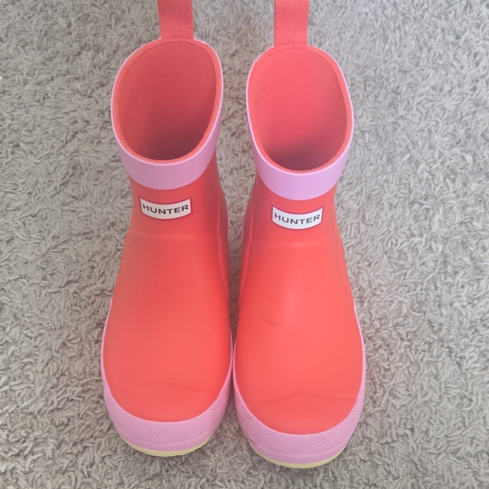 Hunter Kids Coral and Pink Rain Boots